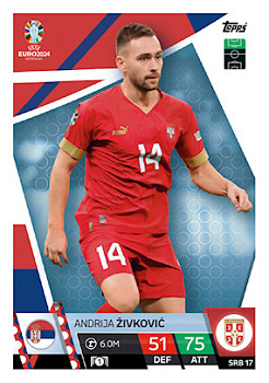 Andrija Zivkovic Serbia Topps Match Attax EURO 2024 #SRB17